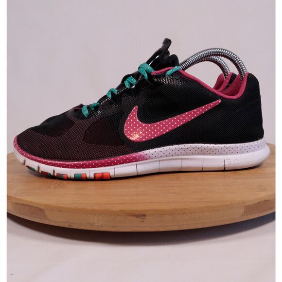 Nike Free 3.0 Running Sneakers Shoes Women 8 Black Pink - Picture 1 of 14